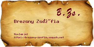 Brezsny Zsófia névjegykártya